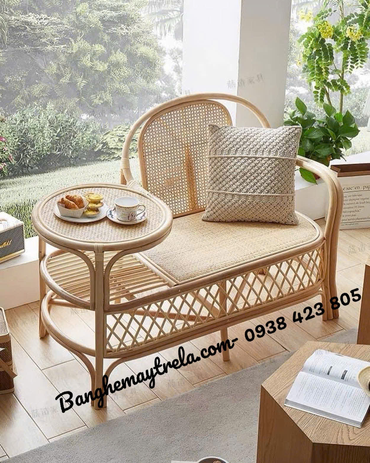 Set bàn ghế uống trà mây